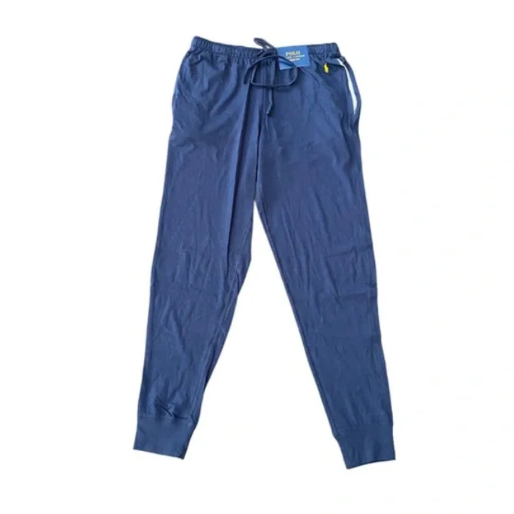 New Polo By Ralph Lauren Men's Sleepwear Jogger Navy Blue 100% Cotton Size M
